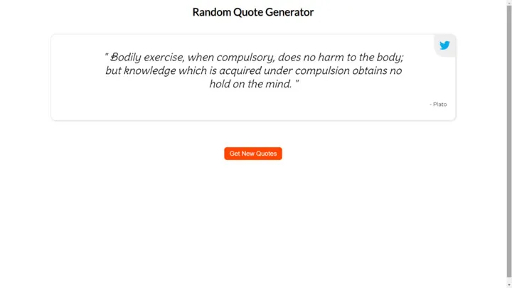 Random Quote Generator interface